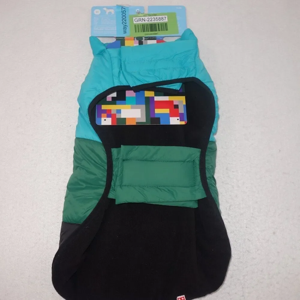 NEW LEGO Collection X Target Dog Puffer Jacket Blue Green Black Size XS